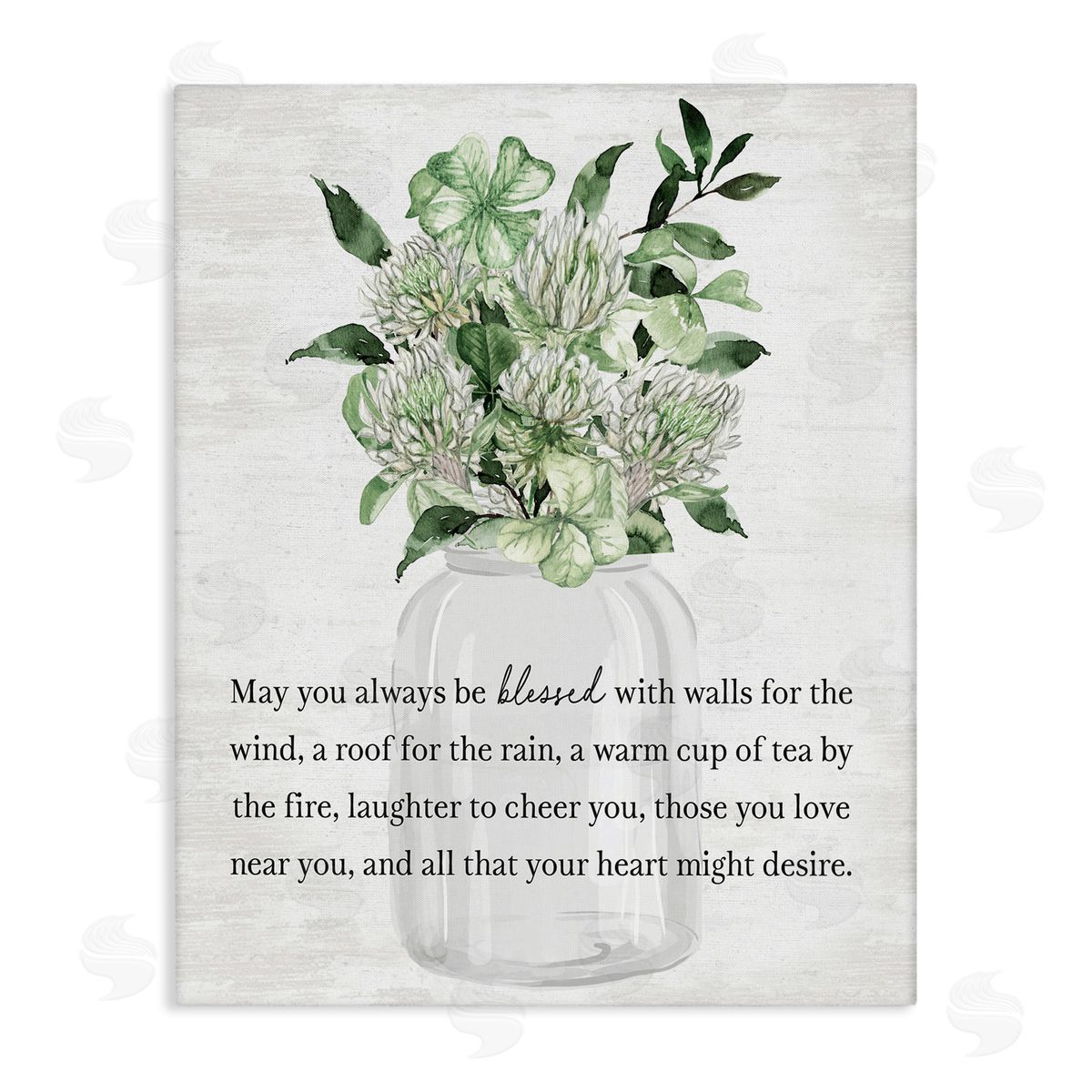 Spring Floral Blessing Canvas Wall Art, Home Decor by Lettered and Lined