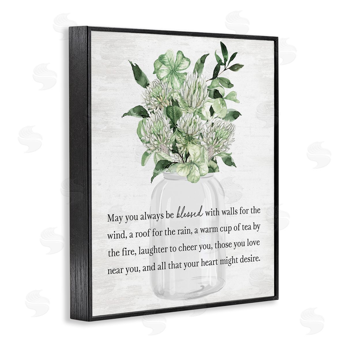 Spring Floral Blessing Black Frame Print Wall Art, Home Decor by Lettered and Lined