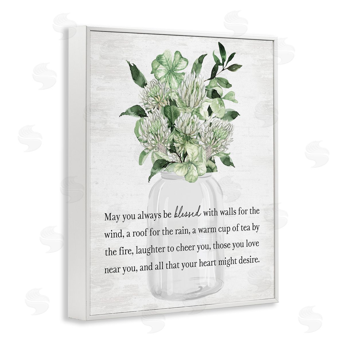 Spring Floral Blessing White Frame Print Wall Art, Home Decor by Lettered and Lined