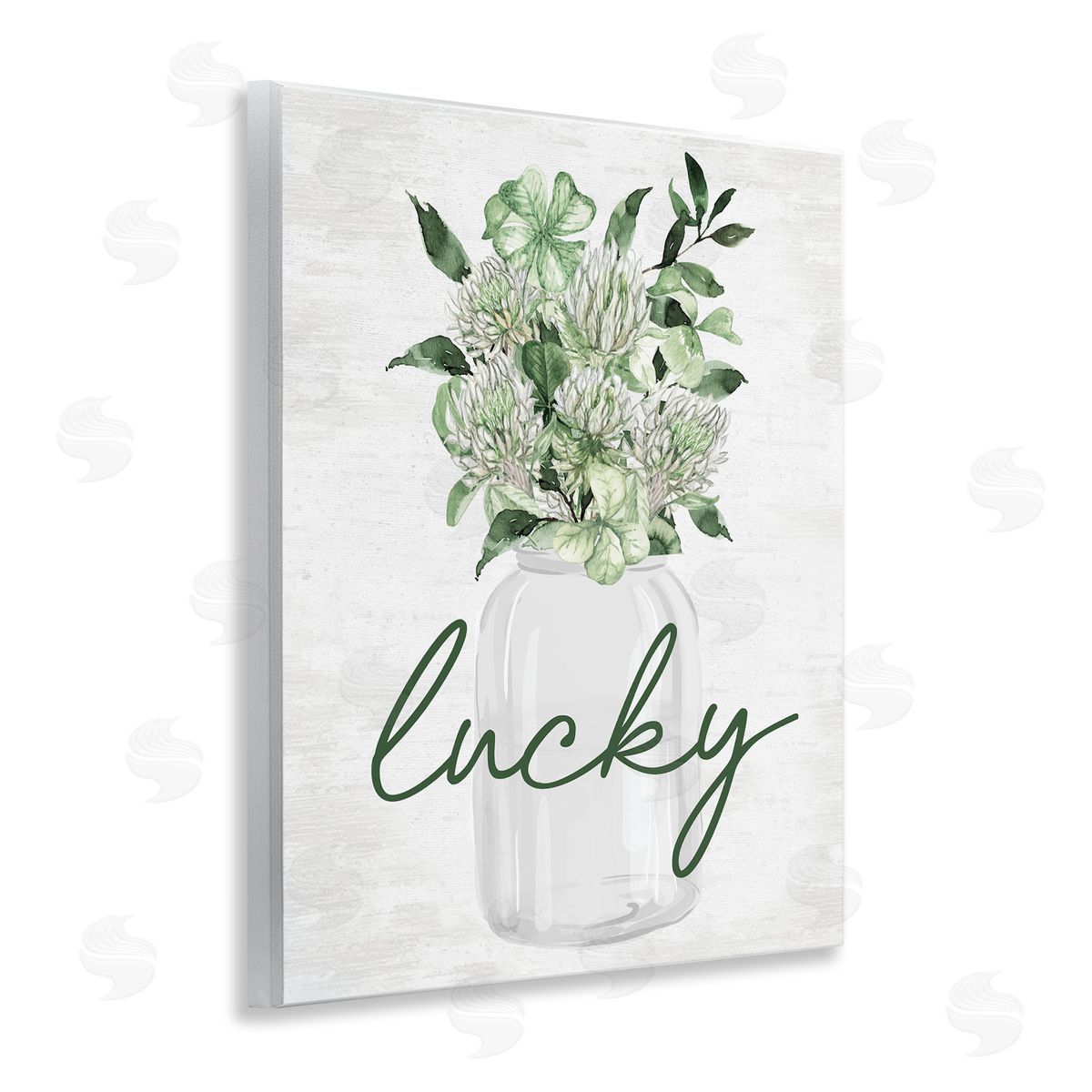 Lucky Spring Shamrocks Wood Plaque Wall Art, Home Decor by Lettered and Lined