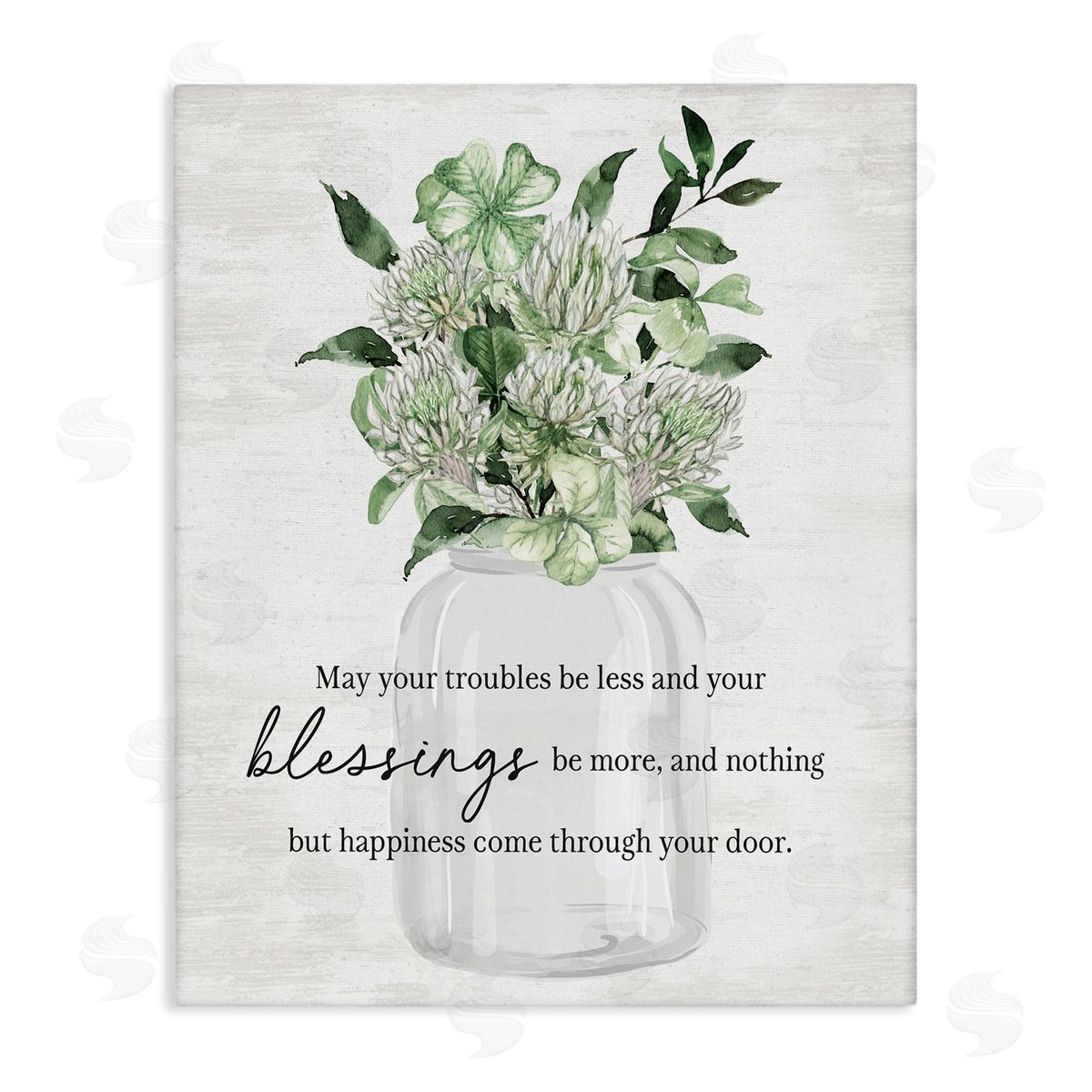 Lucky Clover Blessing Canvas Wall Art, Home Decor by Lettered and Lined