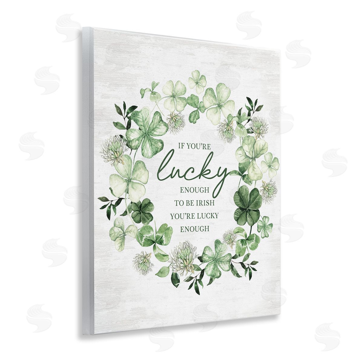 Inspiring Lucky Wreath Wood Plaque Wall Art, Home Decor by Lettered and Lined