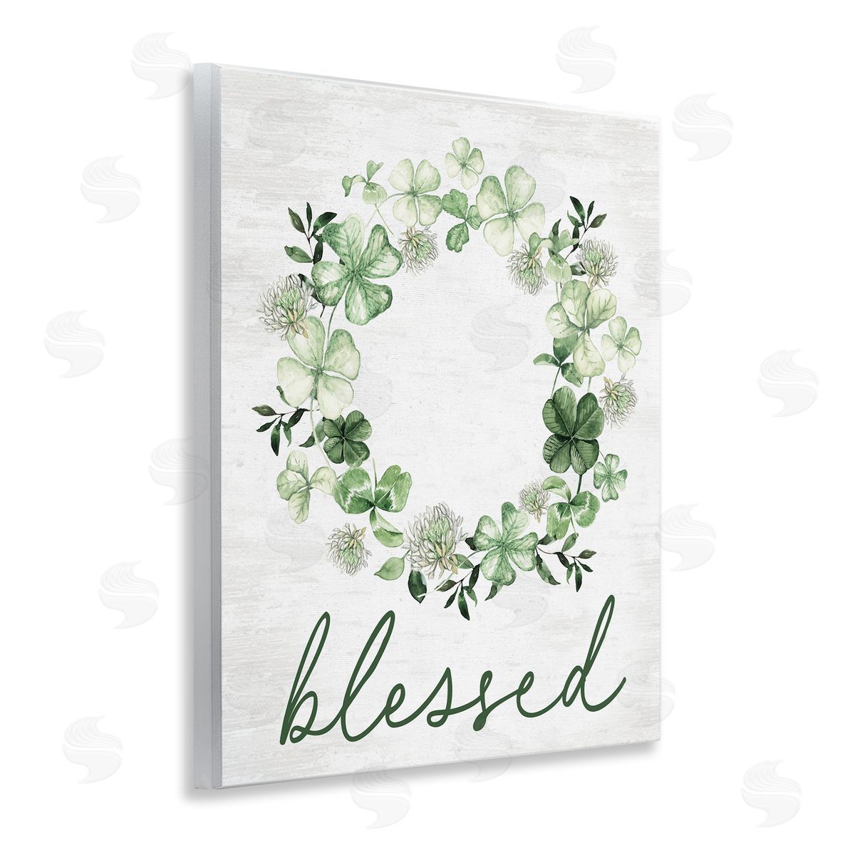 Blessed Clover Wreath Wood Plaque Wall Art, Home Decor by Lettered and Lined