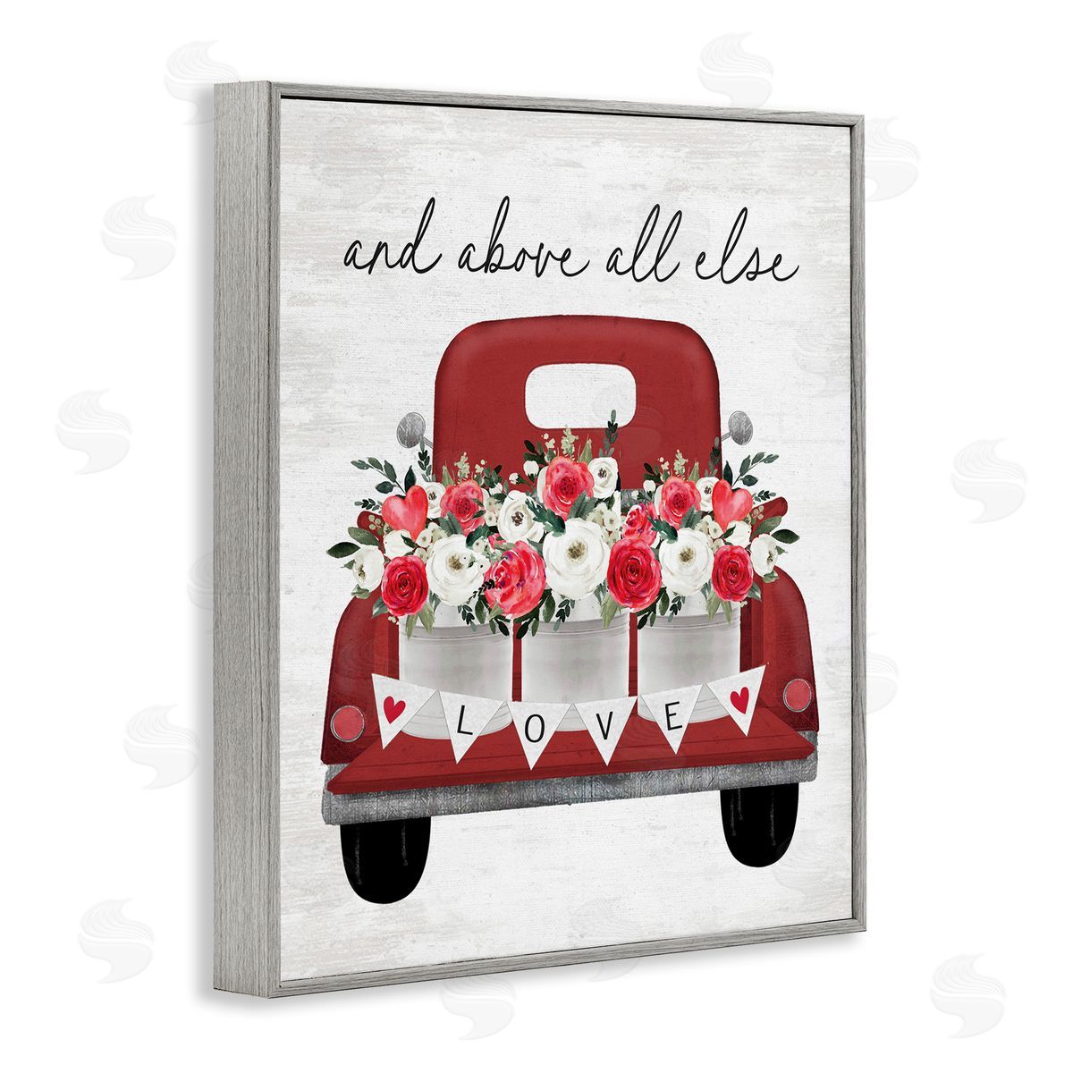 Love Above All Else Grey Frame Print Wall Art, Home Decor by Lettered and Lined