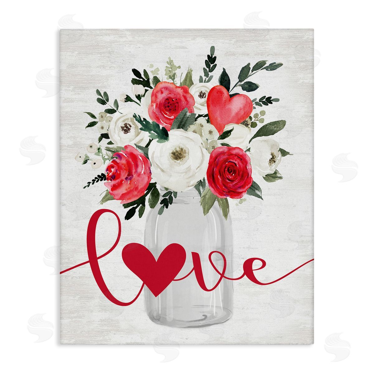 Red Love Bouquet Canvas Wall Art, Home Decor by Lettered and Lined