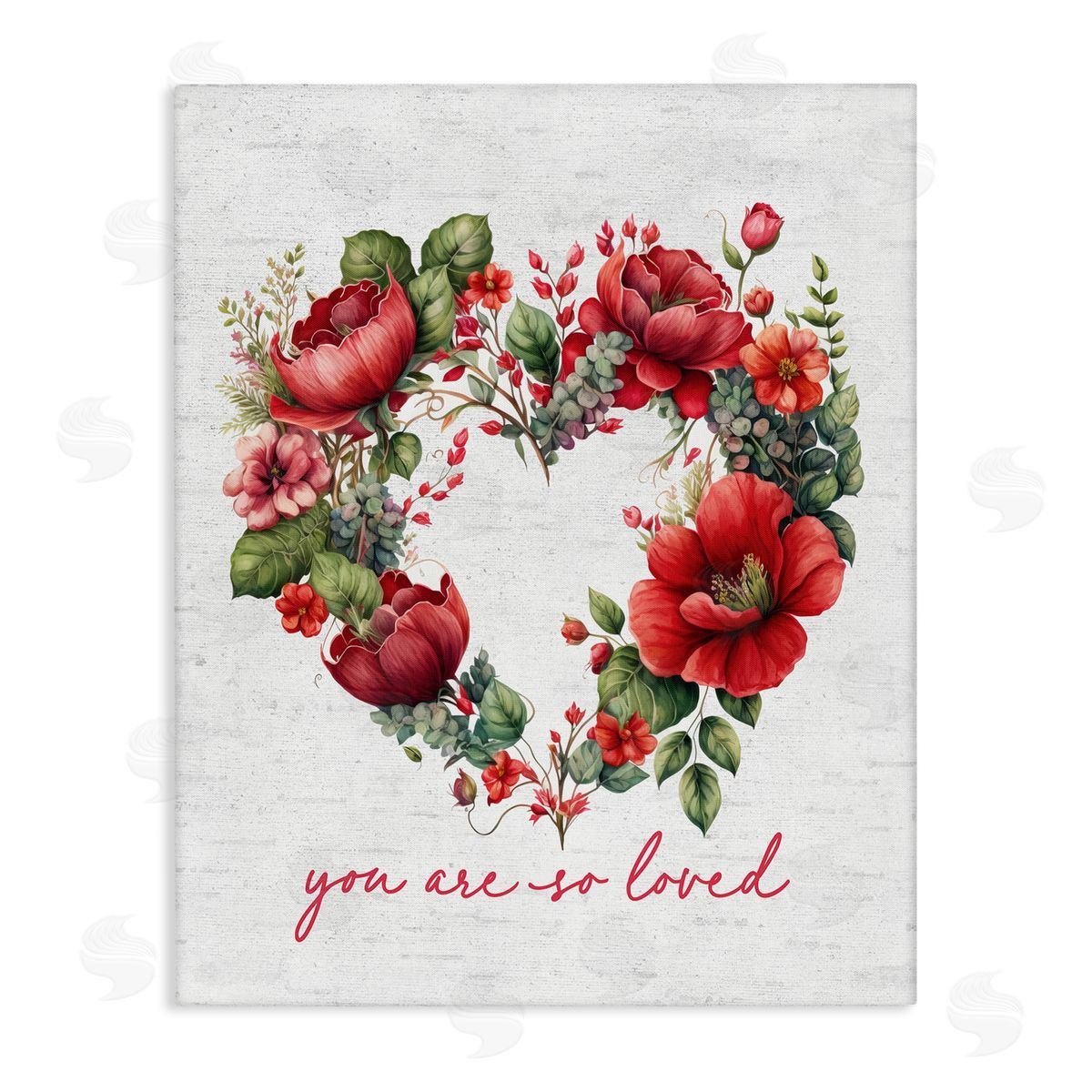 Loved Heart Wreath Canvas Wall Art, Home Decor by Lettered and Lined