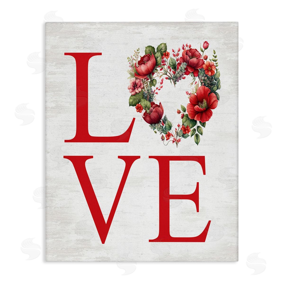 Love with Heart Wreath Canvas Wall Art, Home Decor by Lettered and Lined