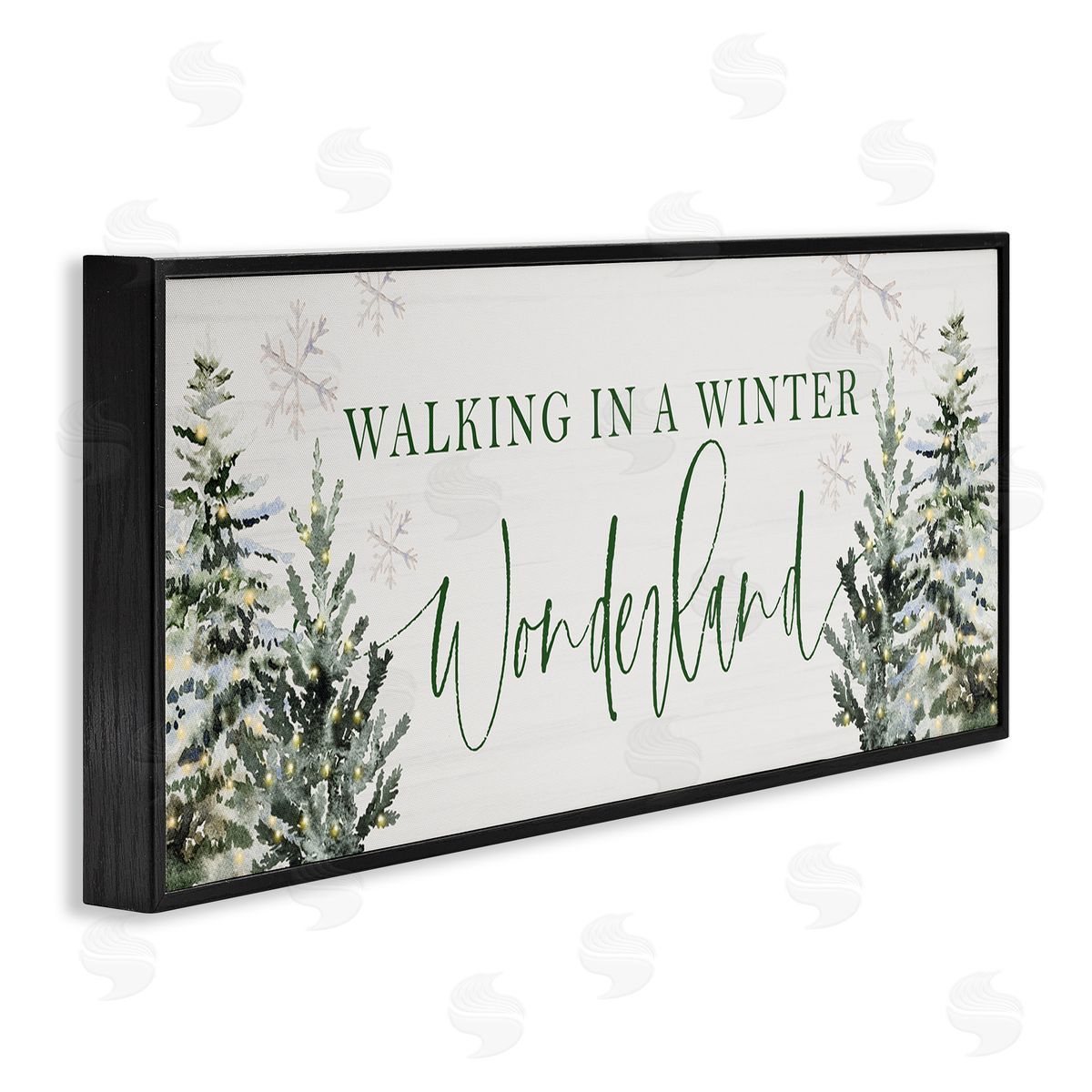 Winter Wonderland Trees Black Frame Print Wall Art, Home Decor by Lux + Me Designs