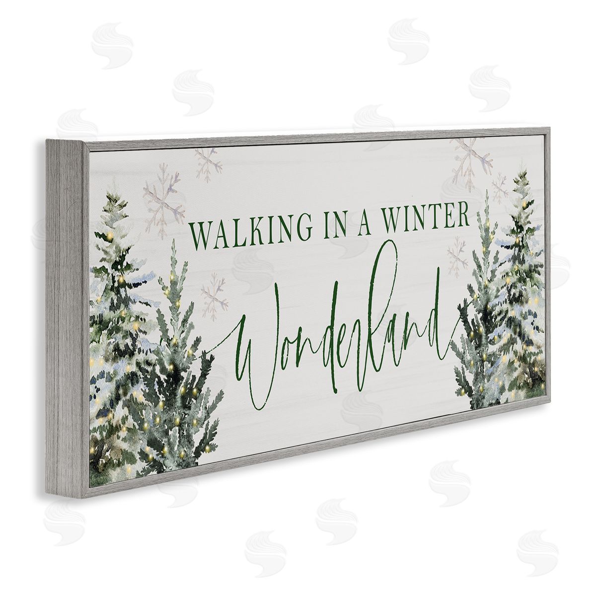 Winter Wonderland Trees Grey Frame Print Wall Art, Home Decor by Lux + Me Designs