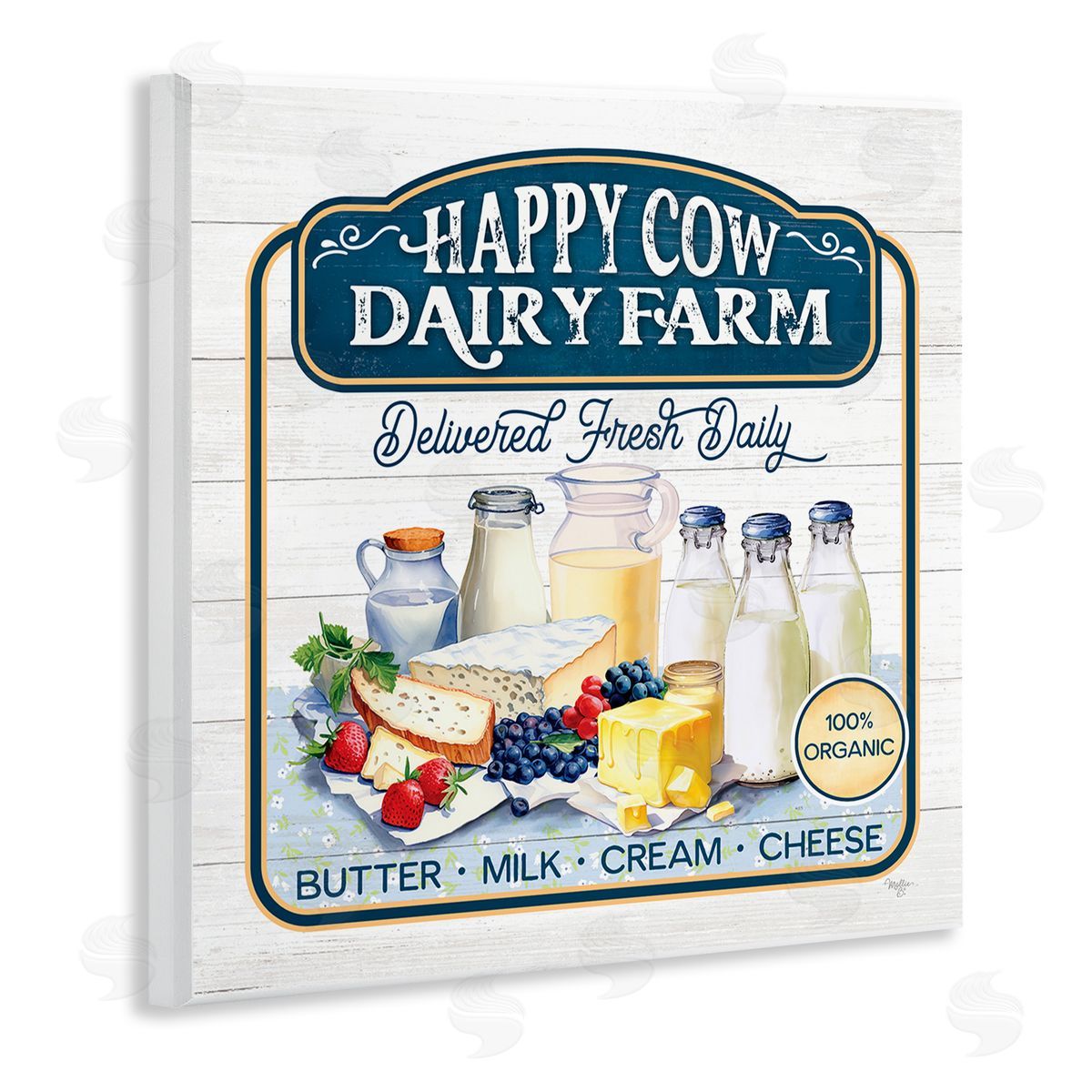 Happy Cow Farm Wood Plaque Wall Art, Home Decor by Mollie B.