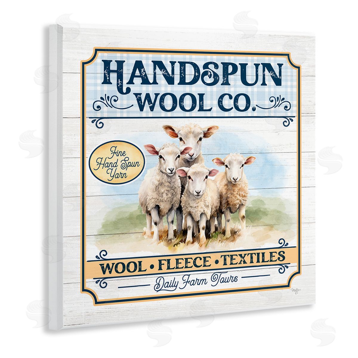 Handspun Wool Sign Wood Plaque Wall Art, Home Decor by Mollie B.
