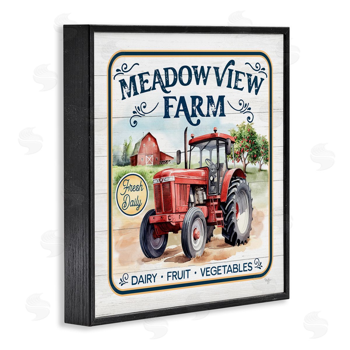 Meadowview Farm Tractor Black Frame Print Wall Art, Home Decor by Mollie B.