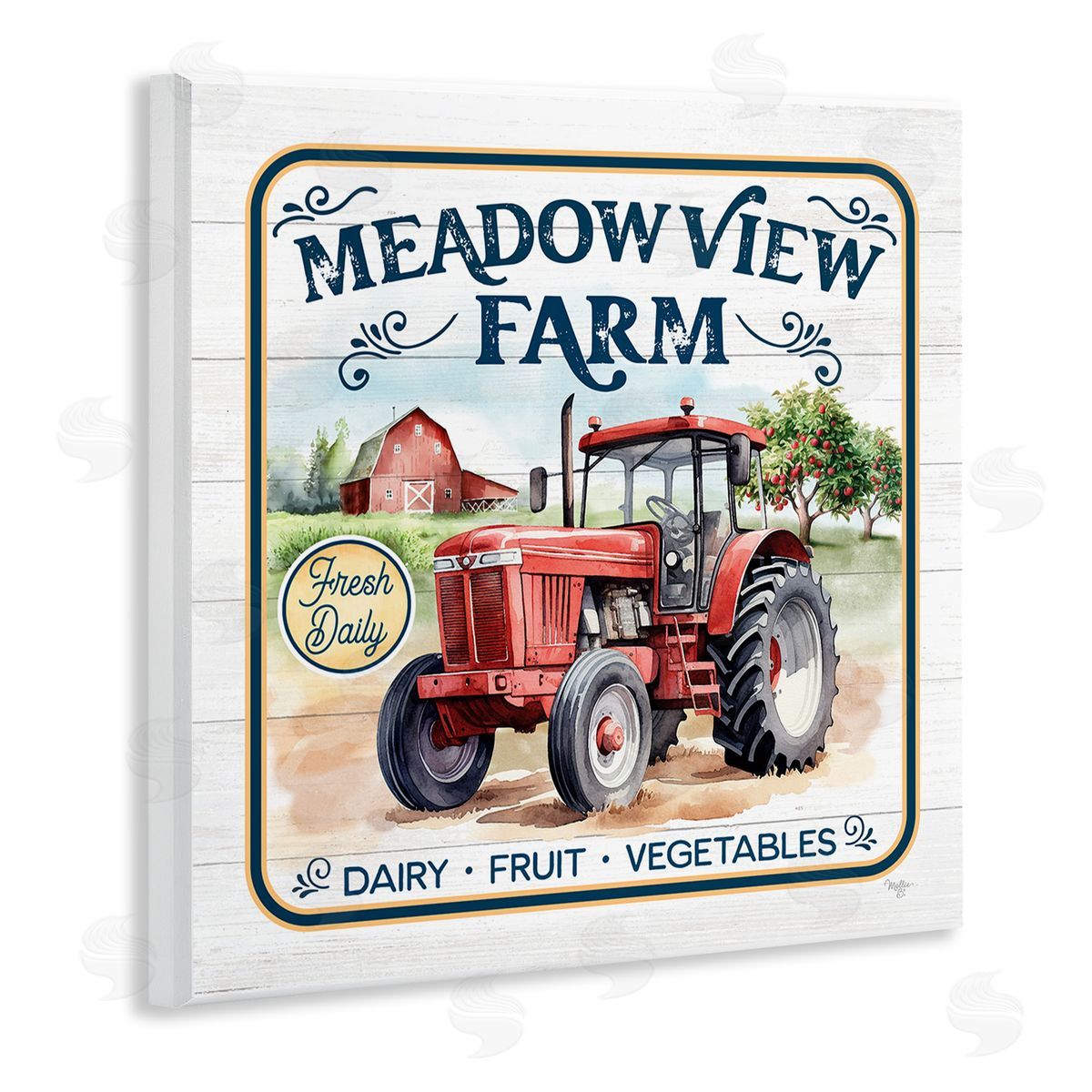 Meadowview Farm Tractor Wood Plaque Wall Art, Home Decor by Mollie B.