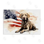 Petal Prints Design | Patriotic Dog with Flag