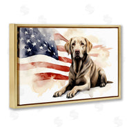 Petal Prints Design | Patriotic Dog with Flag