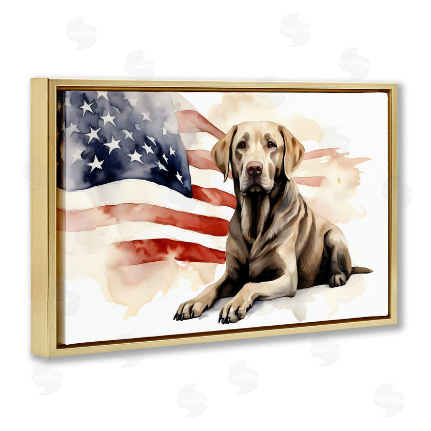 Petal Prints Design | Patriotic Dog with Flag