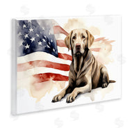 Petal Prints Design | Patriotic Dog with Flag