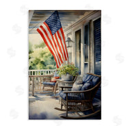 Petal Prints Design | Porch with American Flag