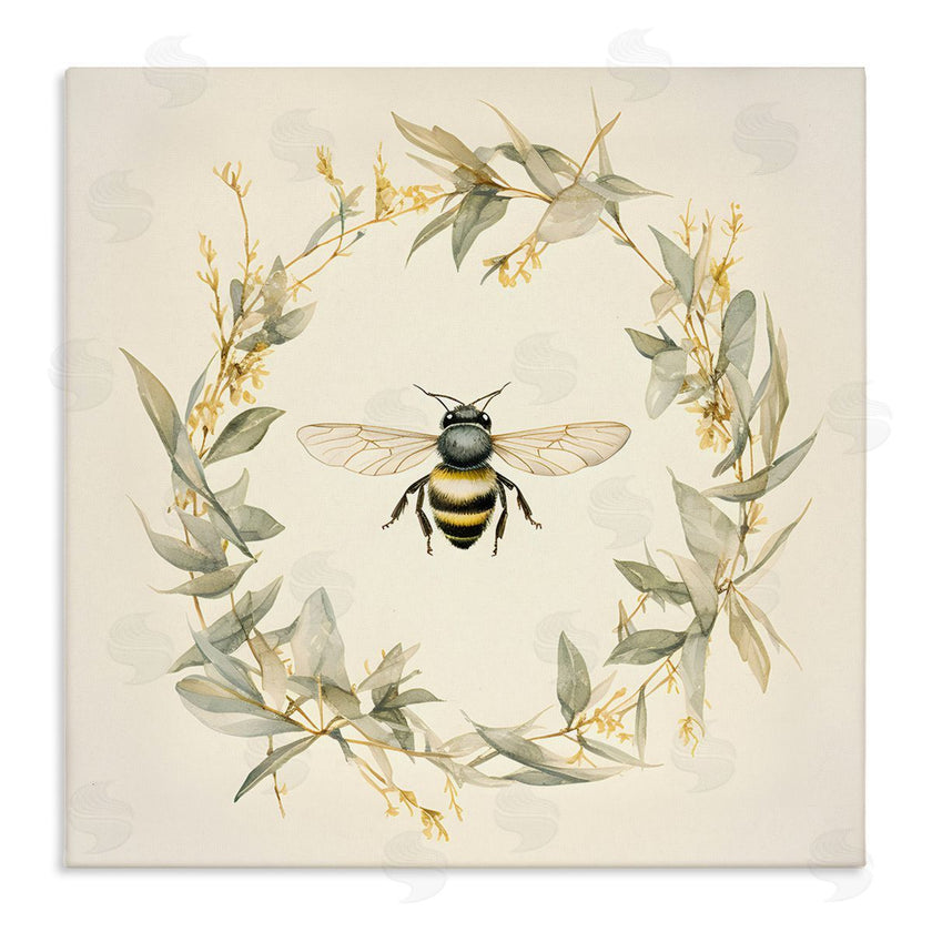 Petal Prints Design | Soft Bee Wreath