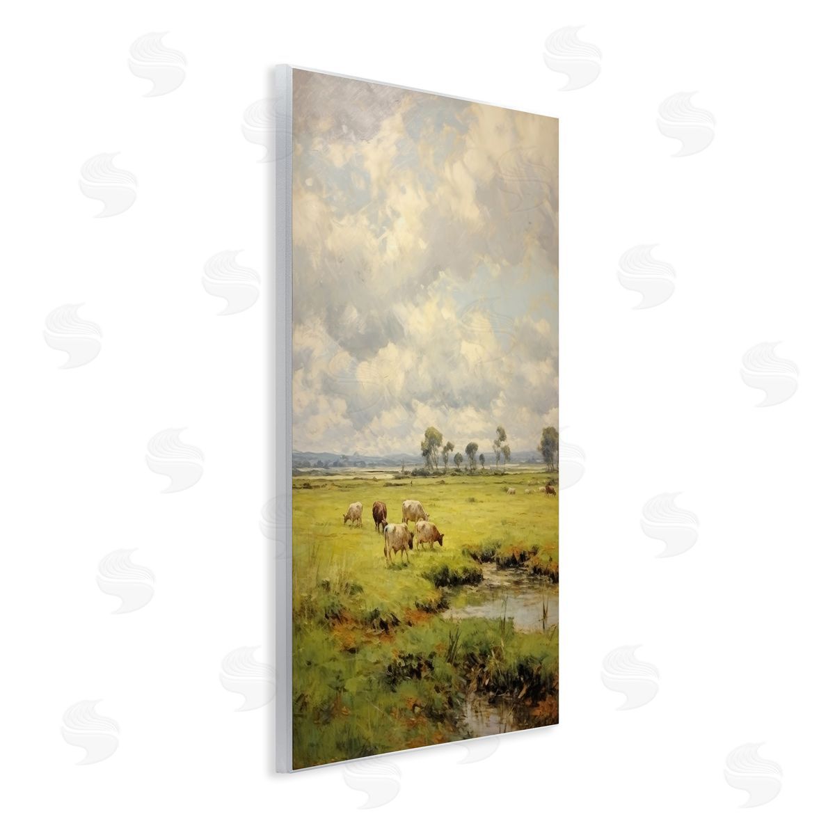 Grazing Cows Countryside Wood Plaque Wall Art, Home Decor by Petal Prints Design