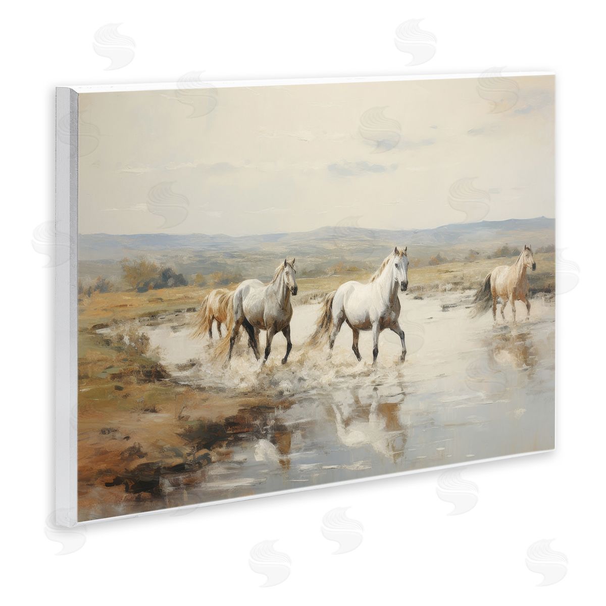 Free Horses Running Wood Plaque Wall Art, Home Decor by Petal Prints Design
