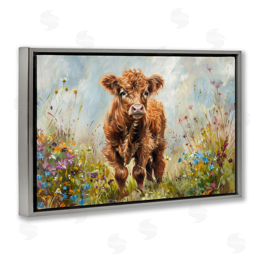 Petals Prints Design | Mountain Cow Scene