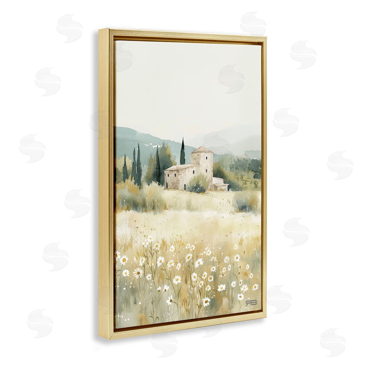 Nu Horizon Countryside Gold Floating Frame Canvas Wall Art, Home Decor by Roozbeh Bahramali
