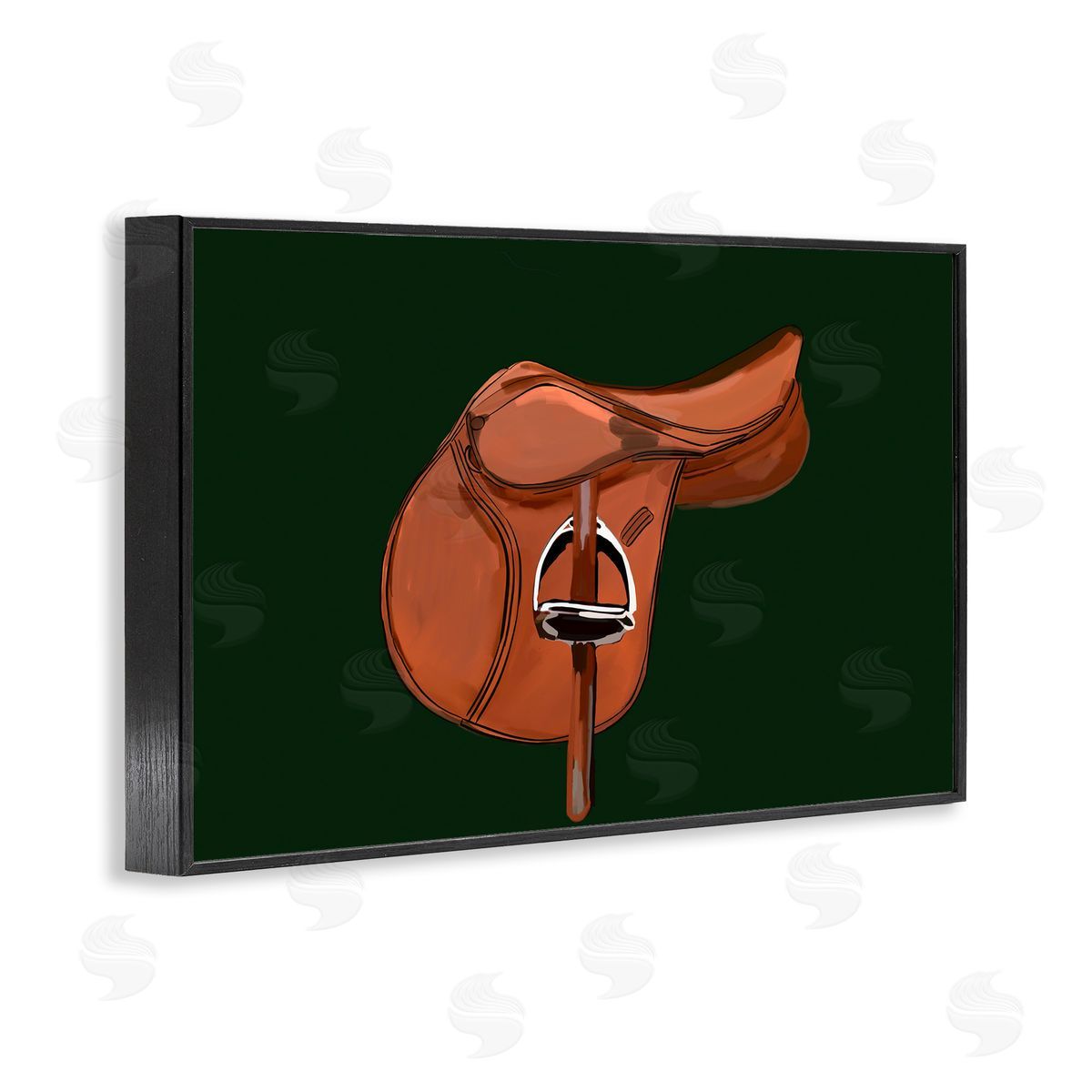Brown Horse Saddle Black Frame Print Wall Art, Home Decor by Amelia Noyes
