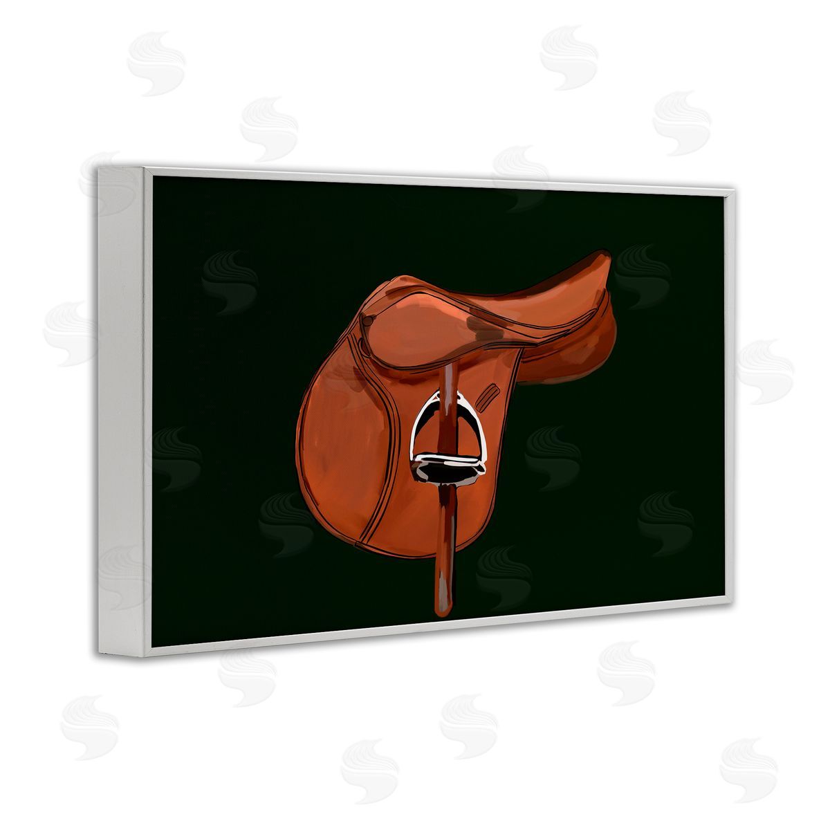 Brown Horse Saddle White Frame Print Wall Art, Home Decor by Amelia Noyes