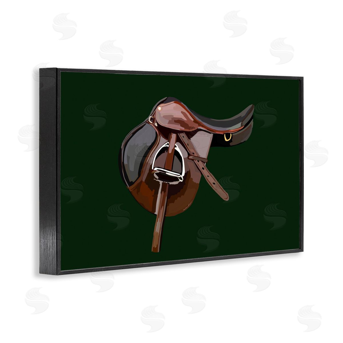 Western Horse Saddle Black Frame Print Wall Art, Home Decor by Amelia Noyes