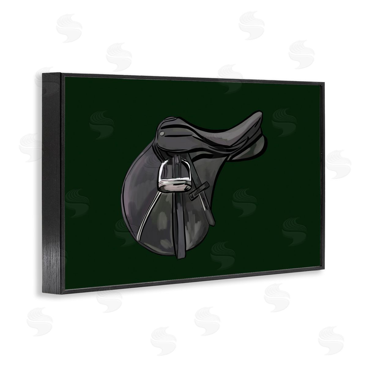 Black Horse Saddle Black Frame Print Wall Art, Home Decor by Amelia Noyes