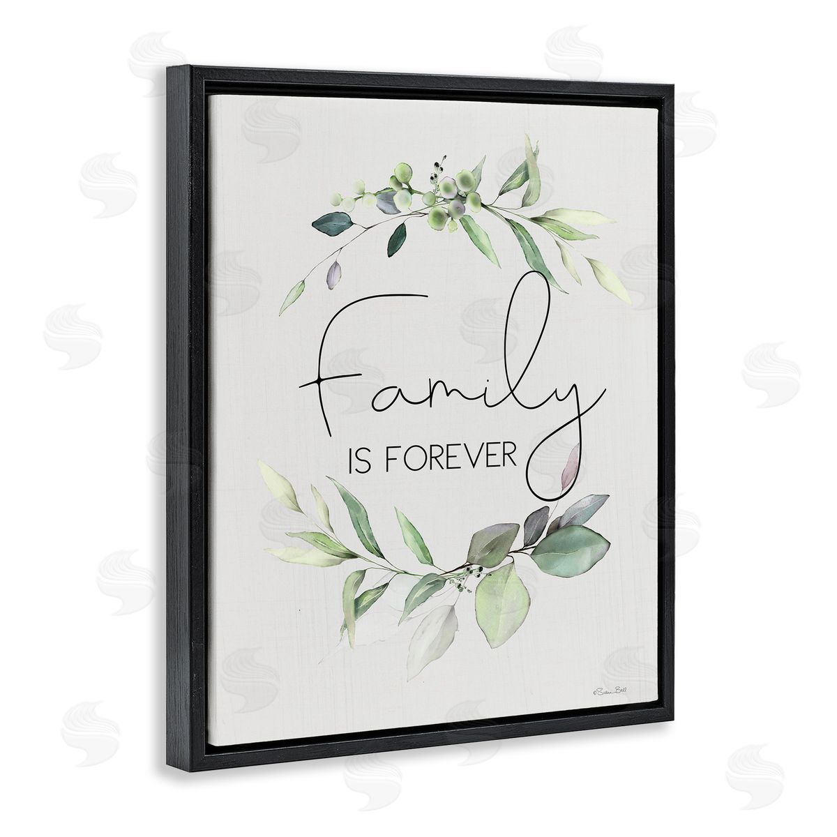 Family Is Forever Black Floating Frame Canvas Wall Art, Home Decor by Susan Ball