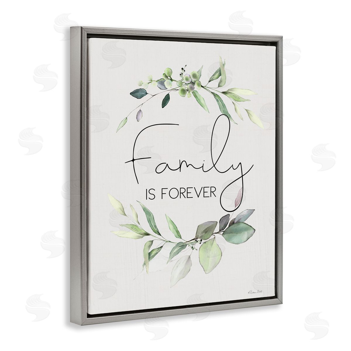 Family Is Forever Grey Floating Frame Canvas Wall Art, Home Decor by Susan Ball