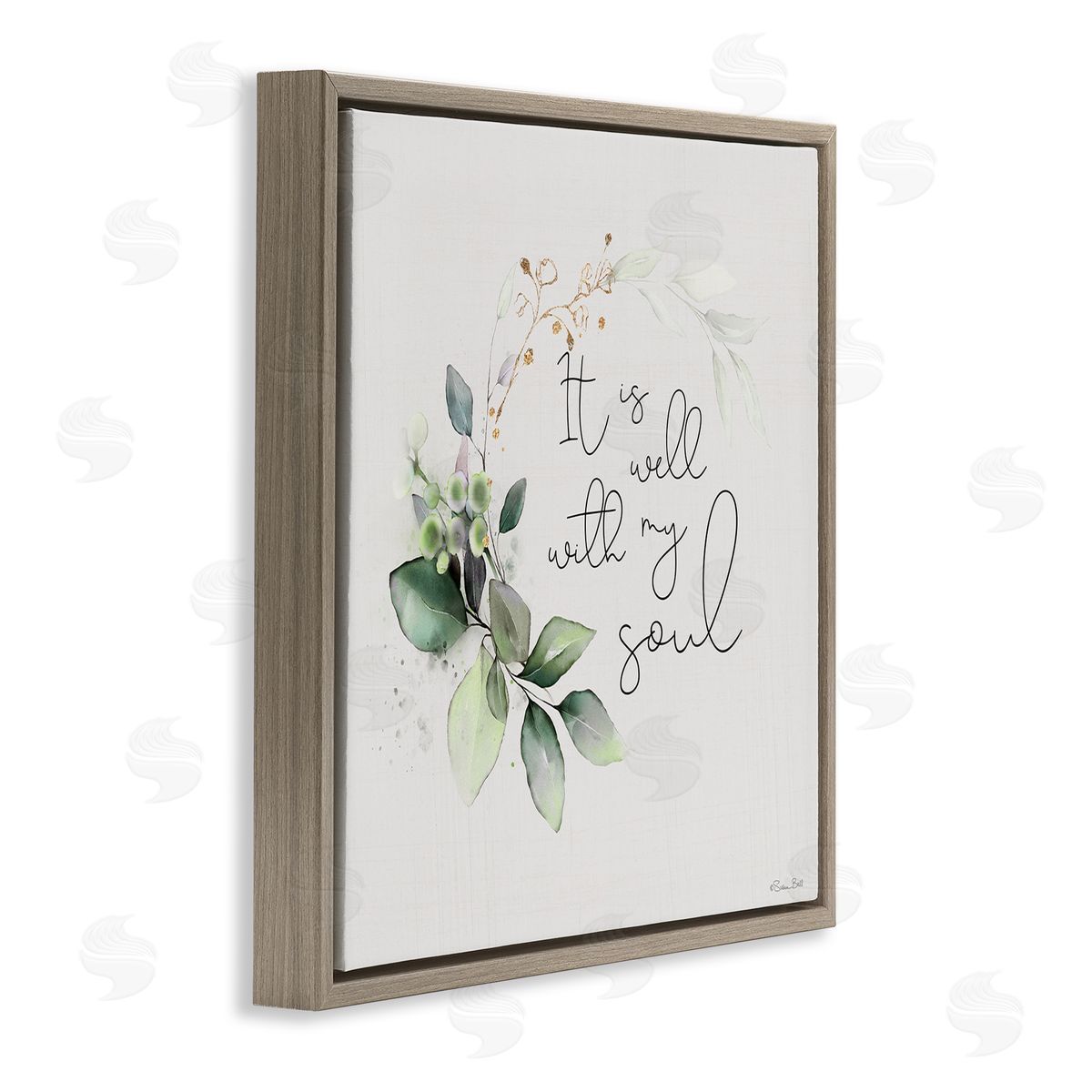 Well With My Soul Brown Floating Frame Canvas Wall Art, Home Decor by Susan Ball