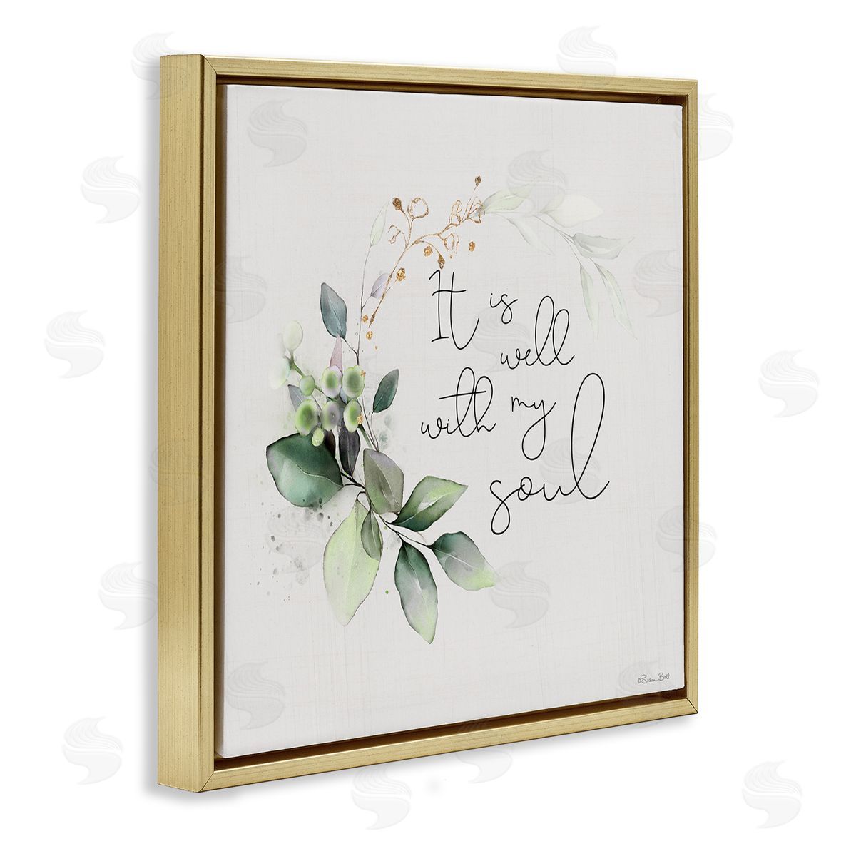 Well With My Soul Gold Floating Frame Canvas Wall Art, Home Decor by Susan Ball