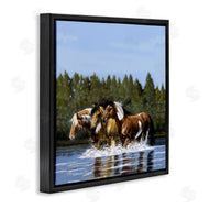 Victoria Schultz | Horses Upstream Splashing