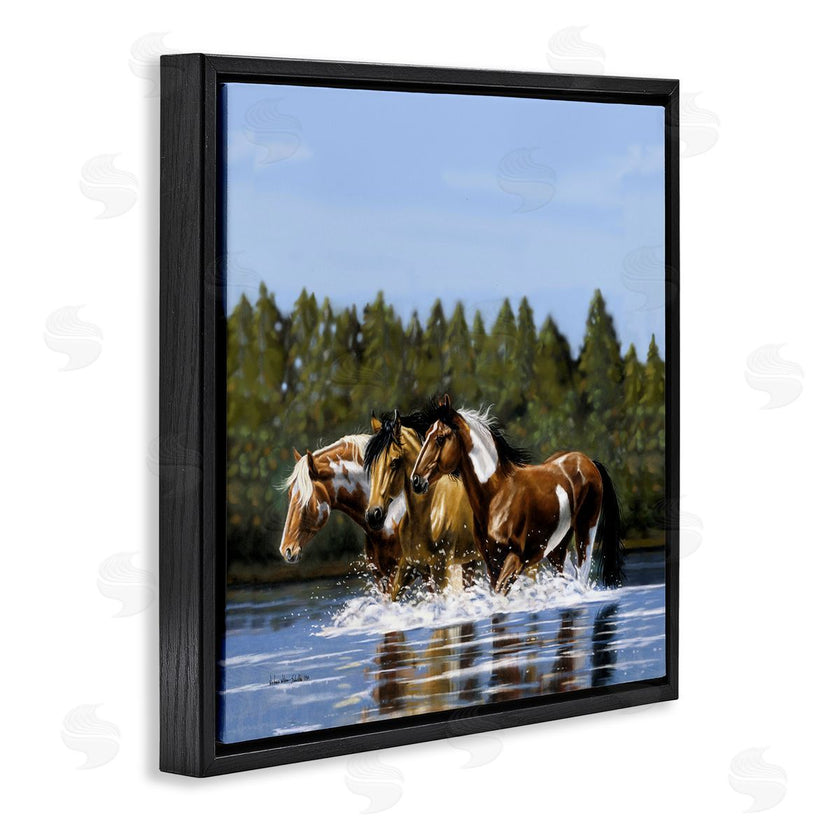 Victoria Schultz | Horses Upstream Splashing