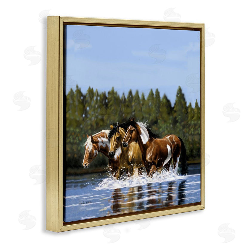 Victoria Schultz | Horses Upstream Splashing
