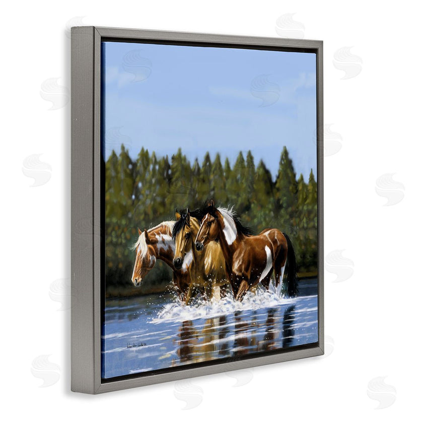 Victoria Schultz | Horses Upstream Splashing
