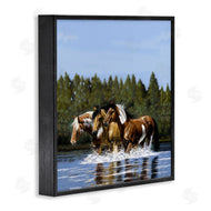 Victoria Schultz | Horses Upstream Splashing
