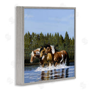 Victoria Schultz | Horses Upstream Splashing