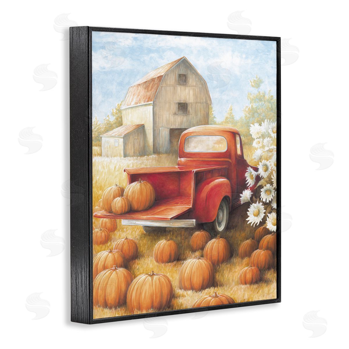 Pumpkin Harvest Drop Off Black Frame Print Wall Art, Home Decor by White Ladder