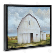 White Ladder | White Barn with Clouds