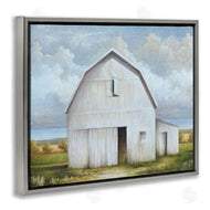 White Ladder | White Barn with Clouds