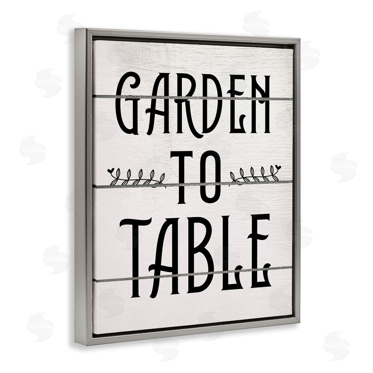 Garden To Table Grey Floating Frame Canvas Wall Art, Home Decor by Ziwei Li