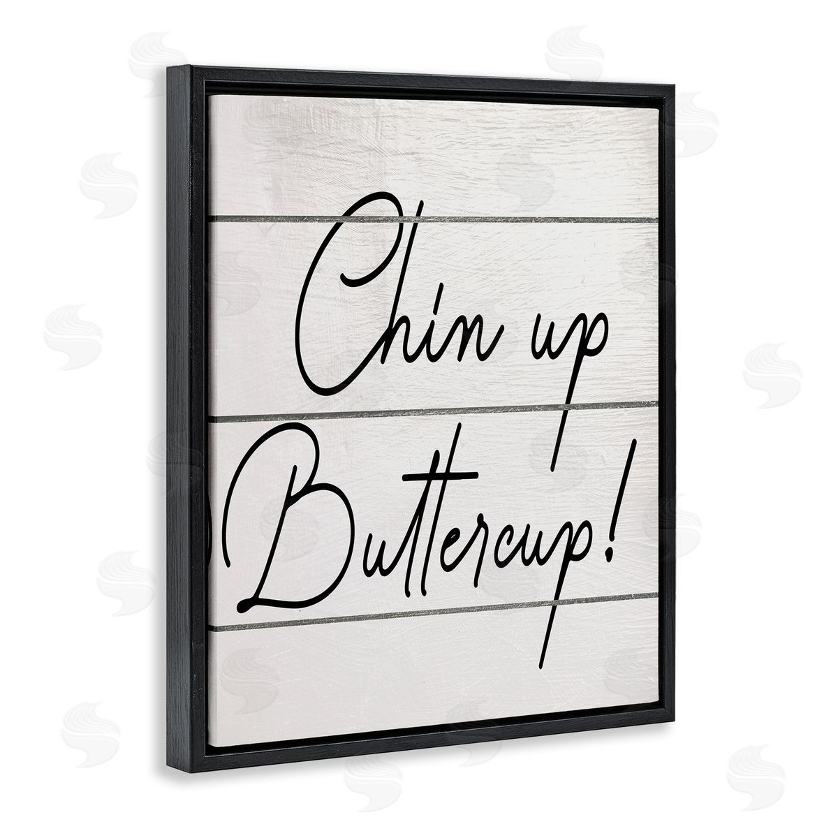 Chin Up Buttercup Black Floating Frame Canvas Wall Art, Home Decor by Ziwei Li