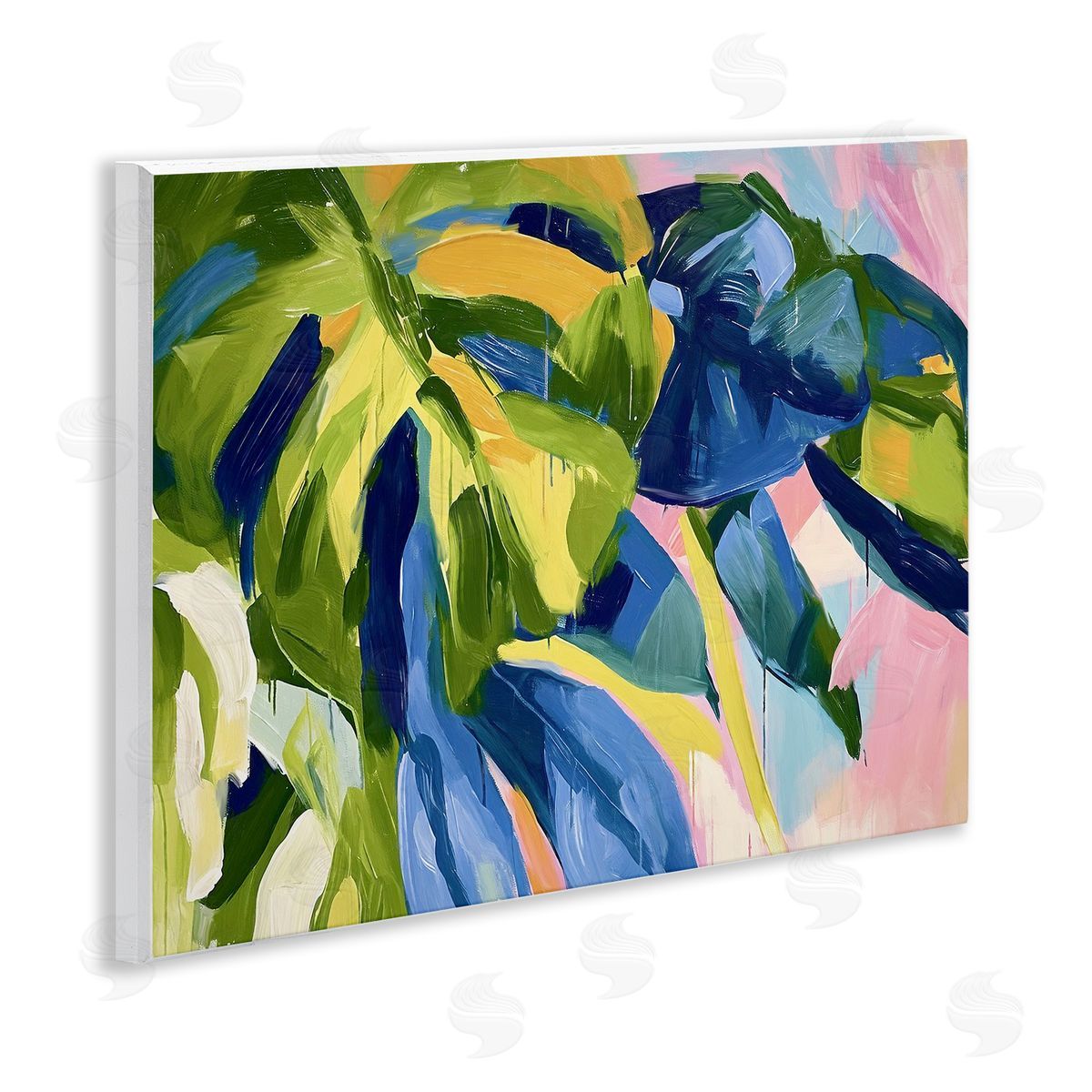 Tropical Leaves Layered Wood Plaque Wall Art, Home Decor by Ramona Murdock