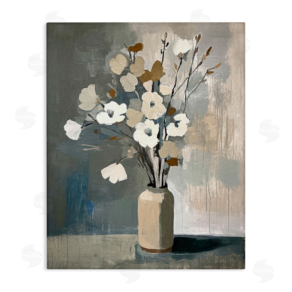 Natural Floral Vase Canvas Wall Art, Home Decor by Ramona Murdock