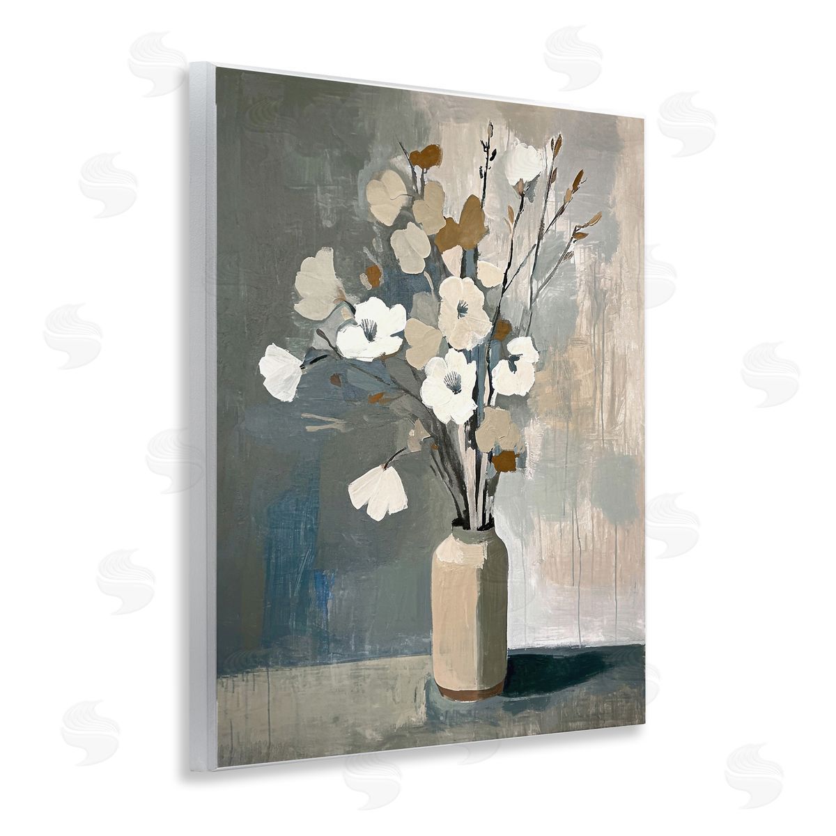 Natural Floral Vase Wood Plaque Wall Art, Home Decor by Ramona Murdock