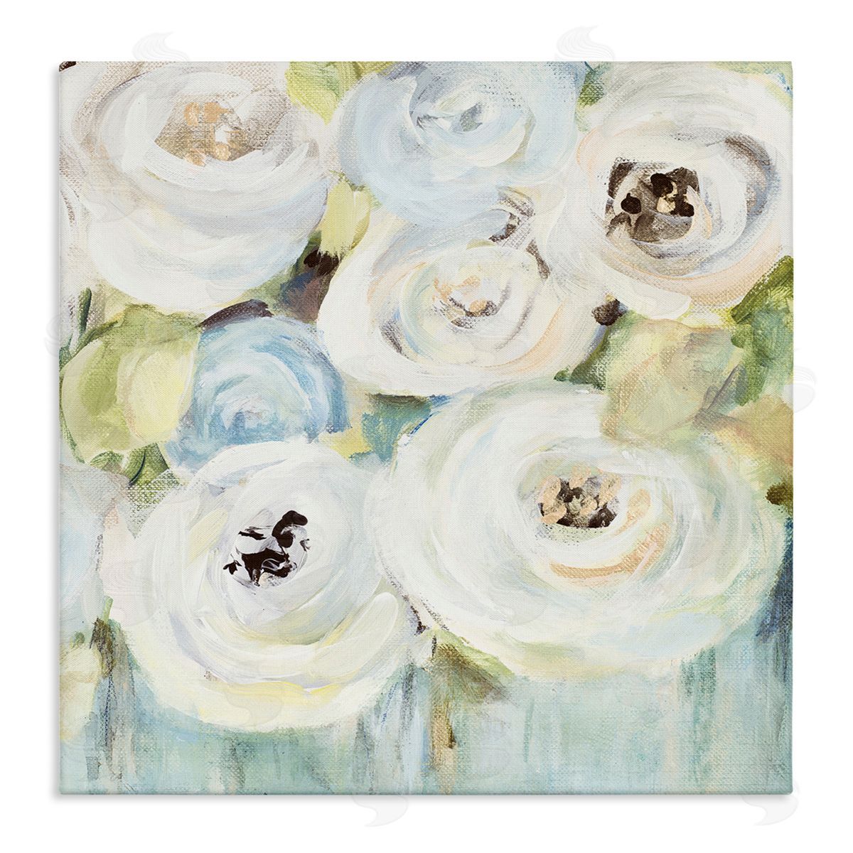 White Swirling Roses Canvas Wall Art, Home Decor by Lanie Loreth